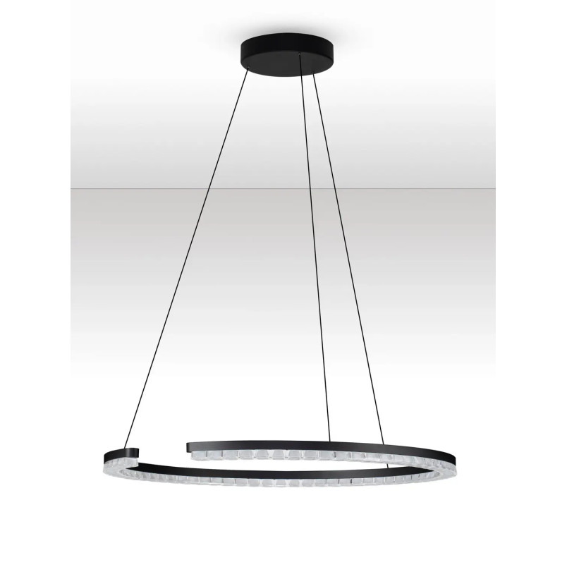 Lampa wisząca okrągła ze ściemniaczem Fazzano 65cm LED 3000K czarna