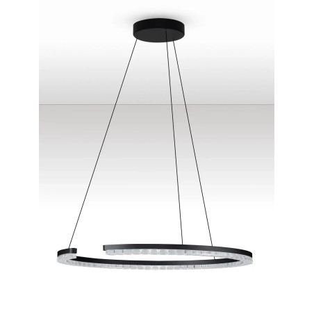 Lampa wisząca okrągła ze ściemniaczem Fazzano 65cm LED 3000K czarna