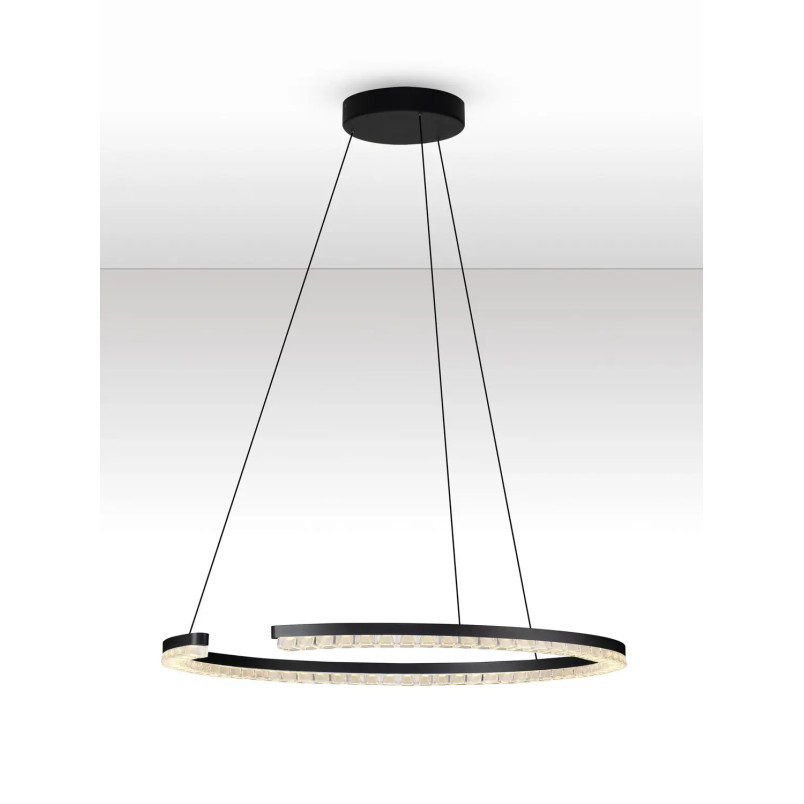Lampa wisząca okrągła ze ściemniaczem Fazzano 65cm LED 3000K czarna