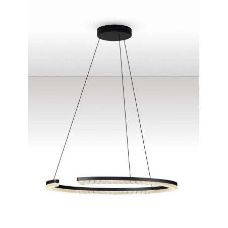 Lampa wisząca okrągła ze ściemniaczem Fazzano 65cm LED 3000K czarna