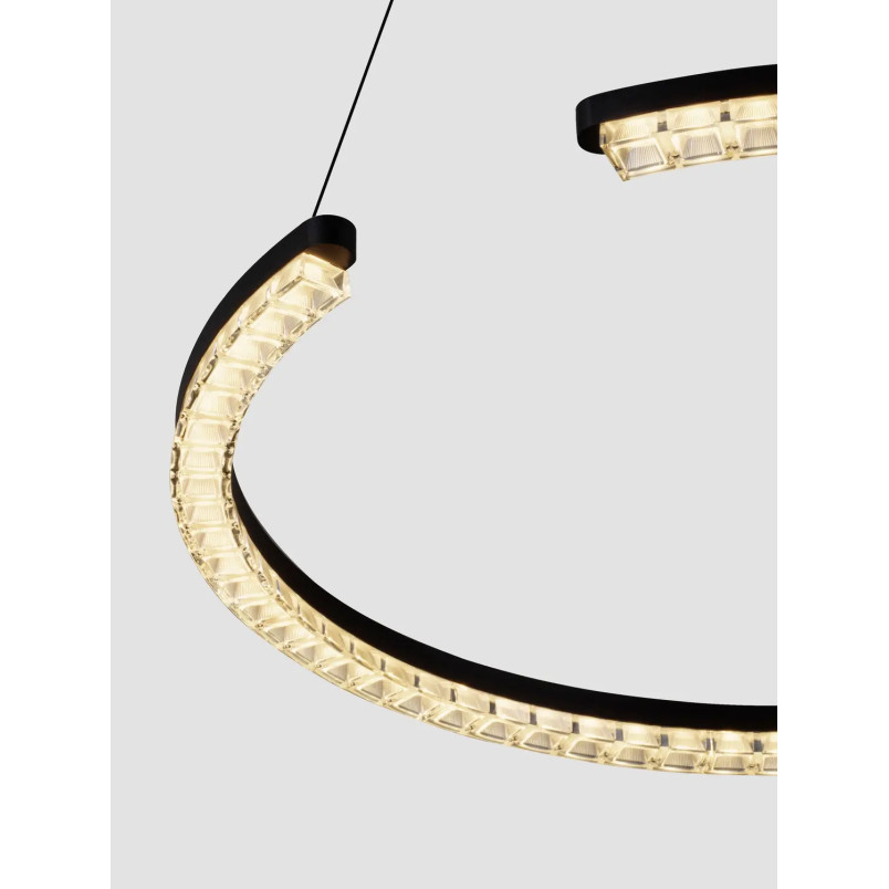 Lampa wisząca okrągła ze ściemniaczem Fazzano 65cm LED 3000K czarna