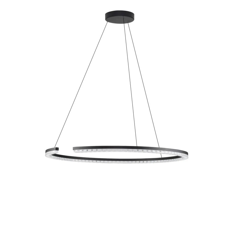 Lampa wisząca okrągła ze ściemniaczem Fazzano 85cm LED 3000K czarna