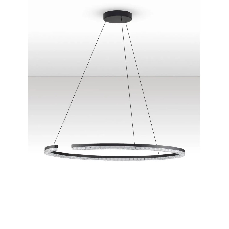 Lampa wisząca okrągła ze ściemniaczem Fazzano 85cm LED 3000K czarna