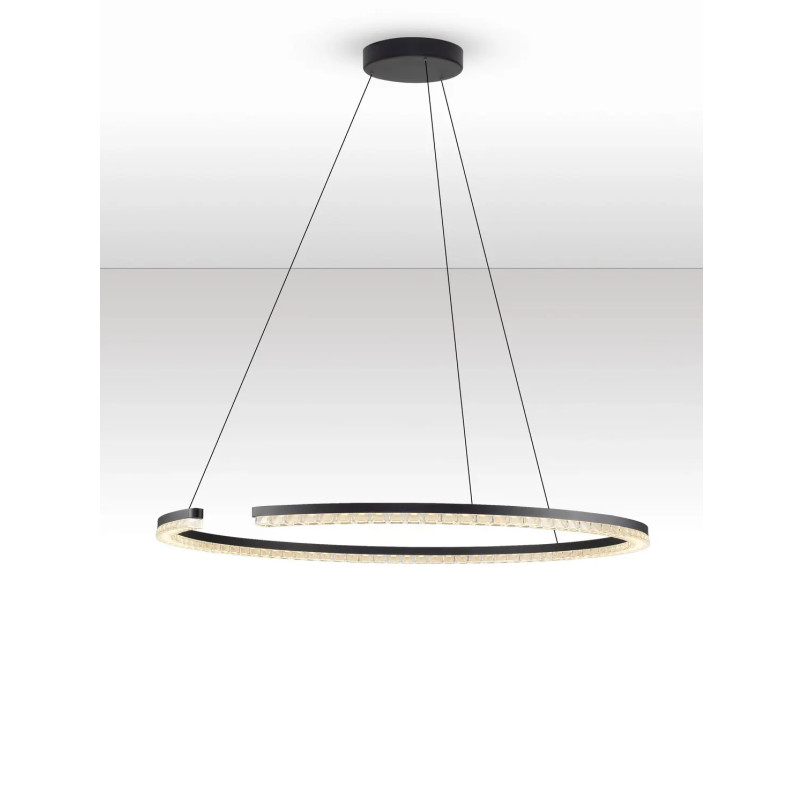 Lampa wisząca okrągła ze ściemniaczem Fazzano 85cm LED 3000K czarna