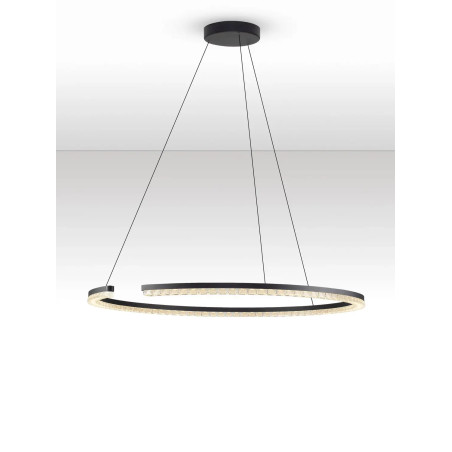 Lampa wisząca okrągła ze ściemniaczem Fazzano 85cm LED 3000K czarna