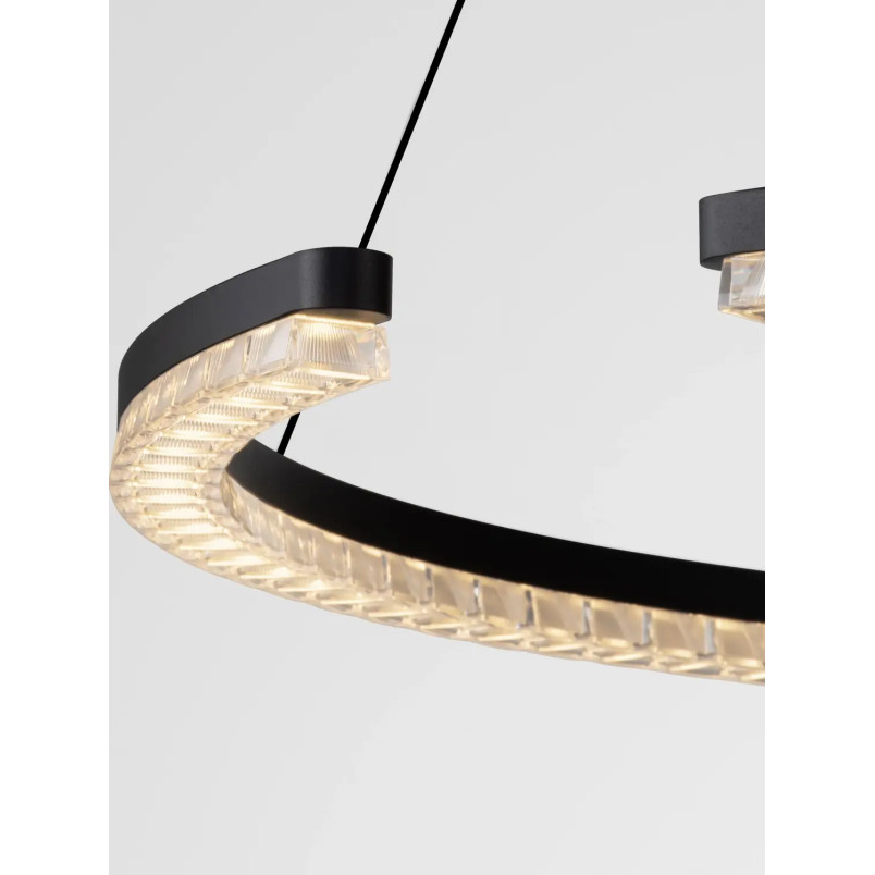 Lampa wisząca okrągła ze ściemniaczem Fazzano 85cm LED 3000K czarna