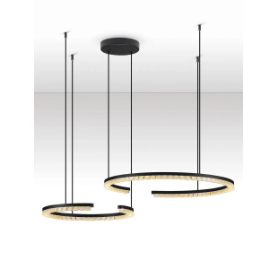 Lampa wisząca 2 okręgi ze ściemniaczem Fazzano 46cm 65cm LED 3000K czarna