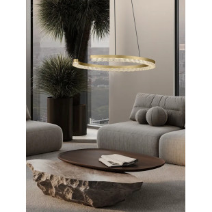 Lampa wisząca okrągła ze ściemniaczem Fazzano 46cm LED 3000K złoty mosiądz
