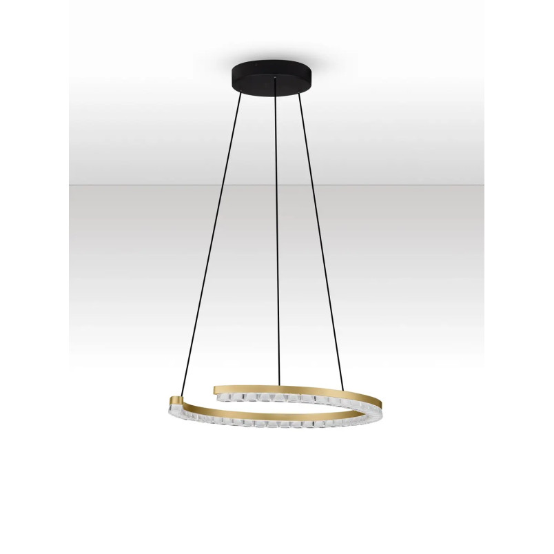 Lampa wisząca okrągła ze ściemniaczem Fazzano 46cm LED 3000K złoty mosiądz