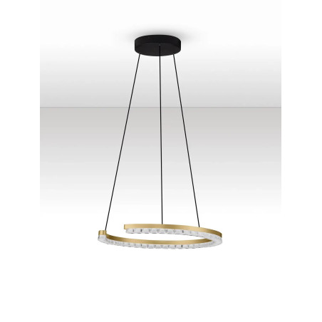 Lampa wisząca okrągła ze ściemniaczem Fazzano 46cm LED 3000K złoty mosiądz