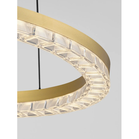 Lampa wisząca okrągła ze ściemniaczem Fazzano 46cm LED 3000K złoty mosiądz