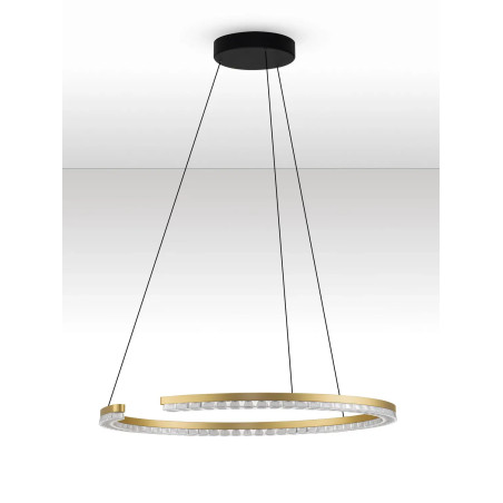 Lampa wisząca okrągła ze ściemniaczem Fazzano 65cm LED 3000K złoty mosiądz