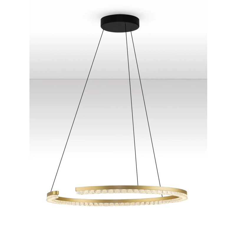 Lampa wisząca okrągła ze ściemniaczem Fazzano 65cm LED 3000K złoty mosiądz