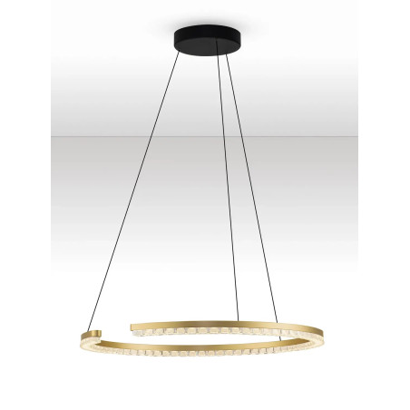 Lampa wisząca okrągła ze ściemniaczem Fazzano 65cm LED 3000K złoty mosiądz
