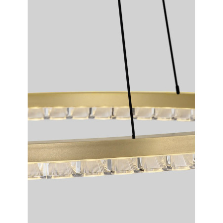 Lampa wisząca okrągła ze ściemniaczem Fazzano 65cm LED 3000K złoty mosiądz