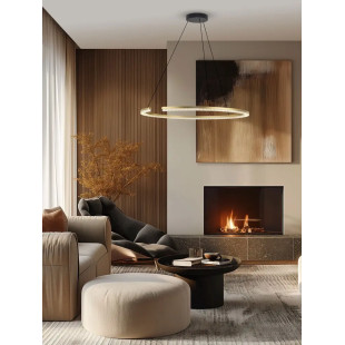 Lampa wisząca okrągła ze ściemniaczem Fazzano 85cm LED 3000K złoty mosiądz