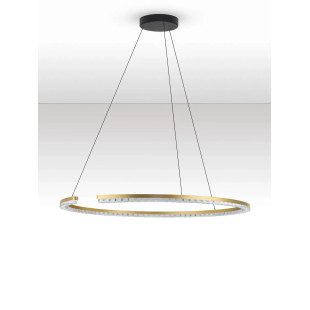 Lampa wisząca okrągła ze ściemniaczem Fazzano 85cm LED 3000K złoty mosiądz