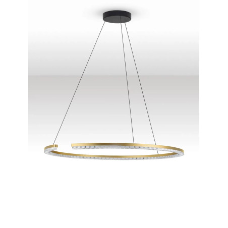Lampa wisząca okrągła ze ściemniaczem Fazzano 85cm LED 3000K złoty mosiądz