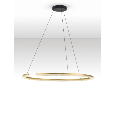Lampa wisząca okrągła ze ściemniaczem Fazzano 85cm LED 3000K złoty mosiądz