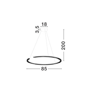 Lampa wisząca okrągła ze ściemniaczem Fazzano 85cm LED 3000K złoty mosiądz