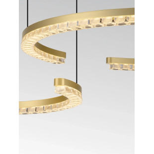 Lampa wisząca 2 okręgi ze ściemniaczem Fazzano 46cm 65cm LED 3000K złoty mosiądz