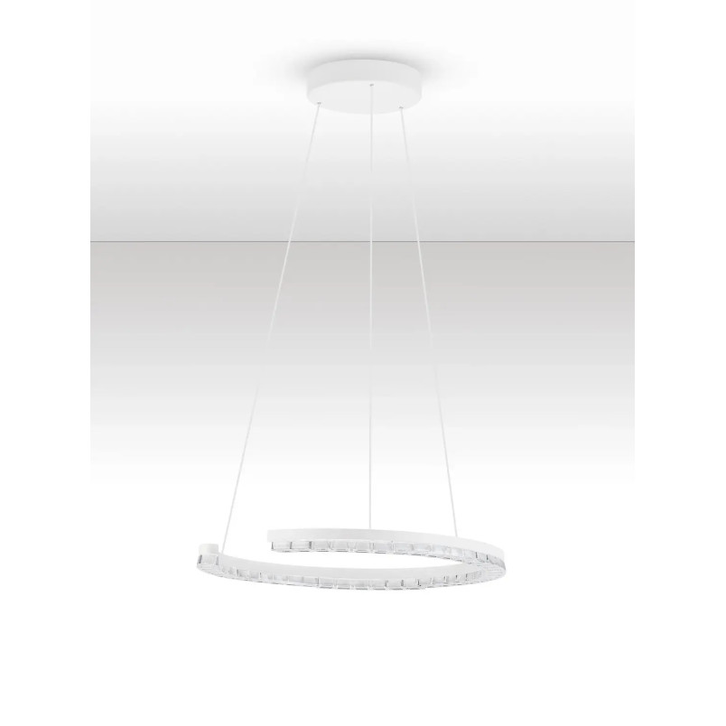 Lampa wisząca okrągła ze ściemniaczem Fazzano 46cm LED 3000K biała