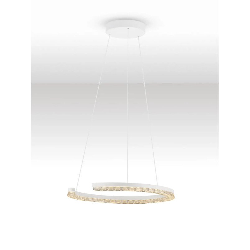 Lampa wisząca okrągła ze ściemniaczem Fazzano 46cm LED 3000K biała