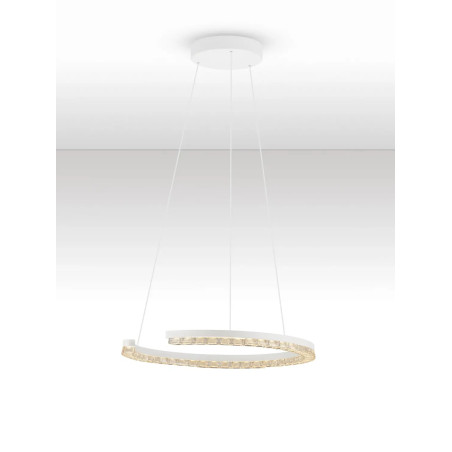 Lampa wisząca okrągła ze ściemniaczem Fazzano 46cm LED 3000K biała