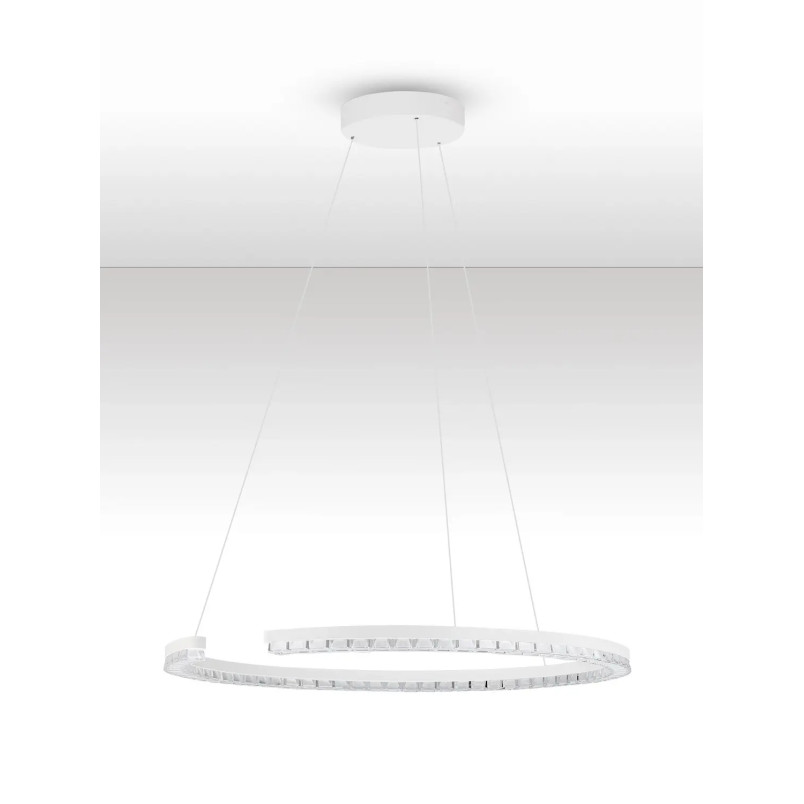 Lampa wisząca okrągła ze ściemniaczem Fazzano 65cm LED 3000K biała