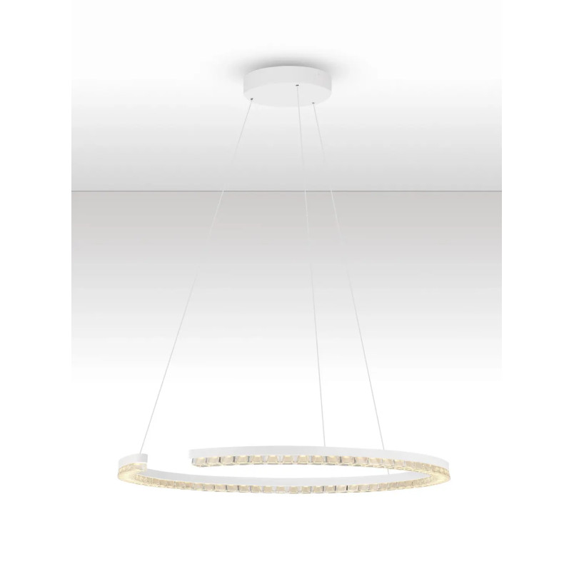 Lampa wisząca okrągła ze ściemniaczem Fazzano 65cm LED 3000K biała