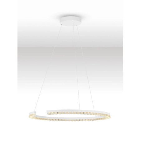 Lampa wisząca okrągła ze ściemniaczem Fazzano 65cm LED 3000K biała