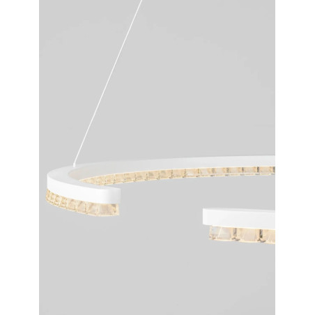 Lampa wisząca okrągła ze ściemniaczem Fazzano 85cm LED 3000K biała