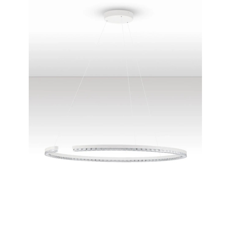 Lampa wisząca okrągła ze ściemniaczem Fazzano 85cm LED 3000K biała