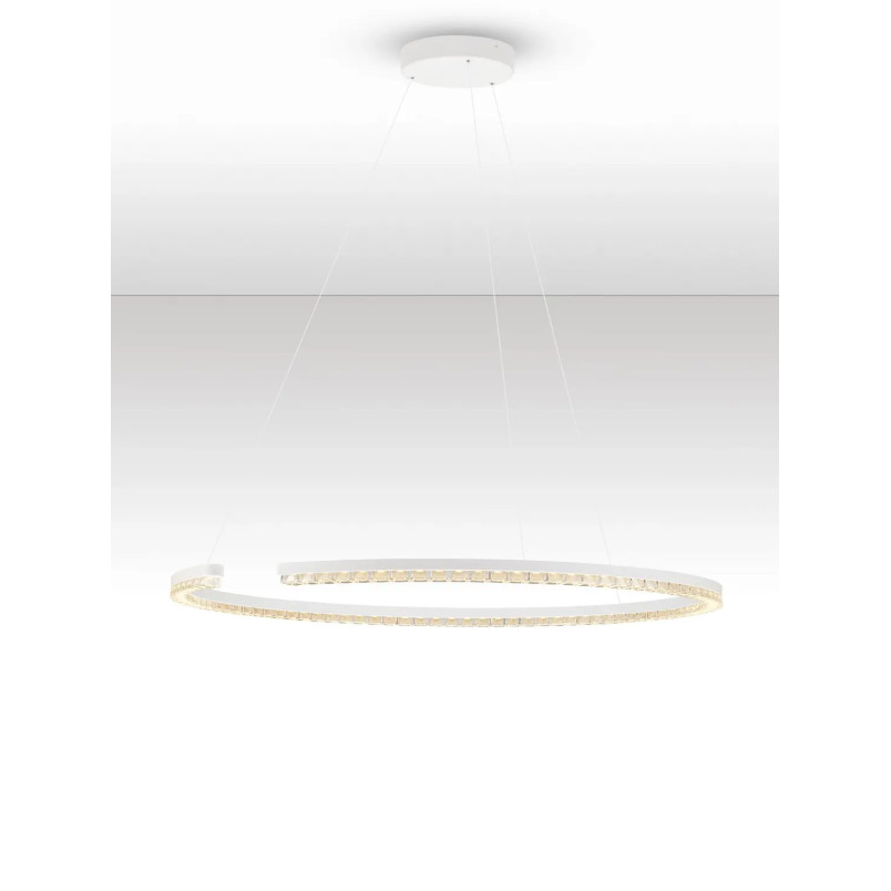 Lampa wisząca okrągła ze ściemniaczem Fazzano 85cm LED 3000K biała