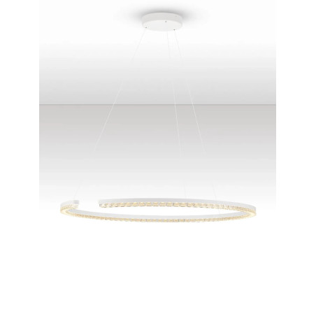 Lampa wisząca okrągła ze ściemniaczem Fazzano 85cm LED 3000K biała