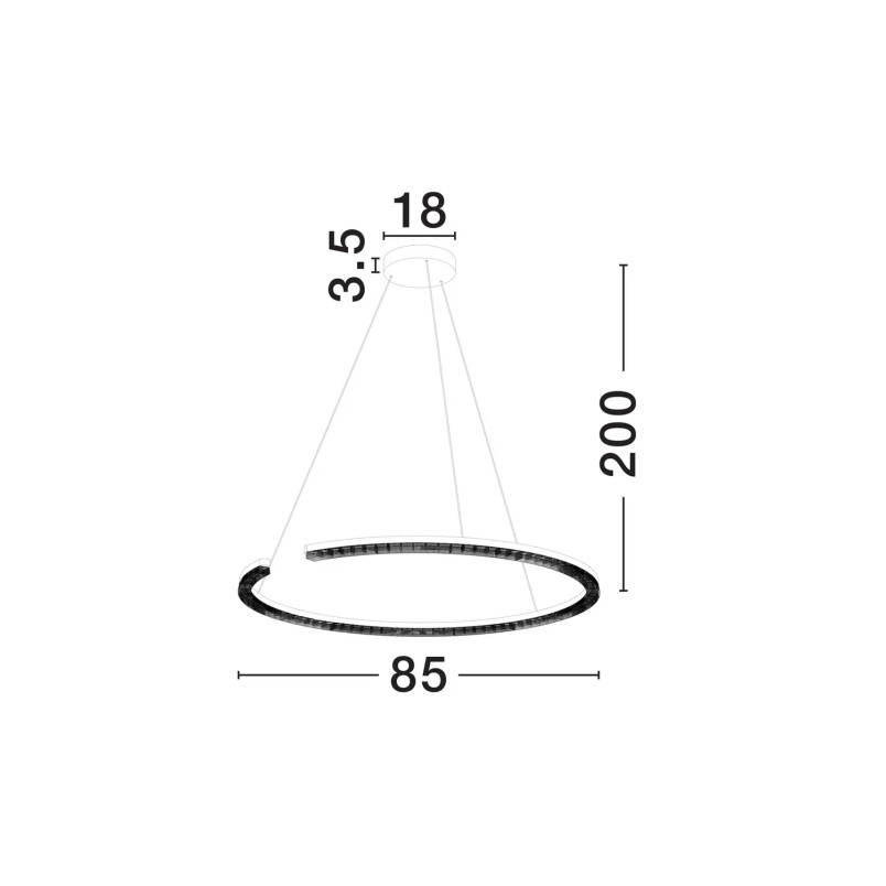 Lampa wisząca okrągła ze ściemniaczem Fazzano 85cm LED 3000K biała