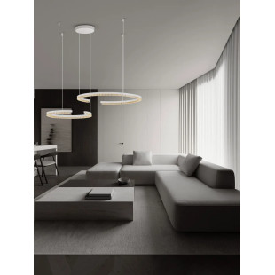 Lampa wisząca 2 okręgi ze ściemniaczem Fazzano 46cm 65cm LED 3000K biała