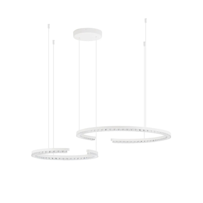 Lampa wisząca 2 okręgi ze ściemniaczem Fazzano 46cm 65cm LED 3000K biała