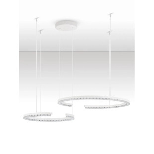 Lampa wisząca 2 okręgi ze ściemniaczem Fazzano 46cm 65cm LED 3000K biała