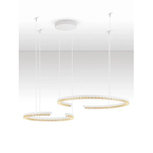 Lampa wisząca 2 okręgi ze ściemniaczem Fazzano 46cm 65cm LED 3000K biała