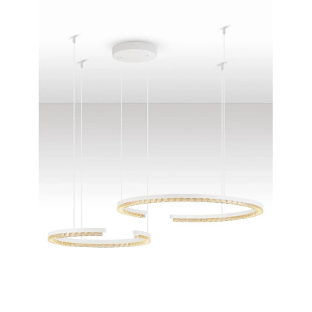 Lampa wisząca 2 okręgi ze ściemniaczem Fazzano 46cm 65cm LED 3000K biała