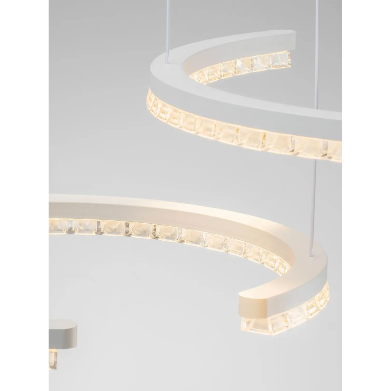 Lampa wisząca 2 okręgi ze ściemniaczem Fazzano 46cm 65cm LED 3000K biała