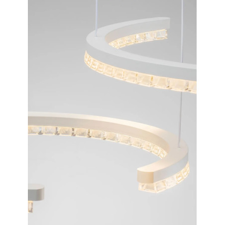 Lampa wisząca 2 okręgi ze ściemniaczem Fazzano 46cm 65cm LED 3000K biała