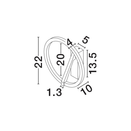 Kinkiet ring ściemniany Razza 22cm LED 2700-3000-4000K nikiel