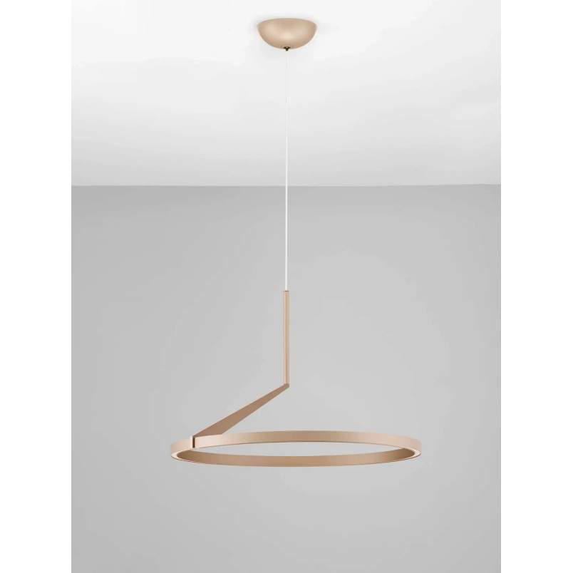 Lampa wisząca ring - ściemniana Razza 60cm LED 2700-3000-4000K beżowe złoto