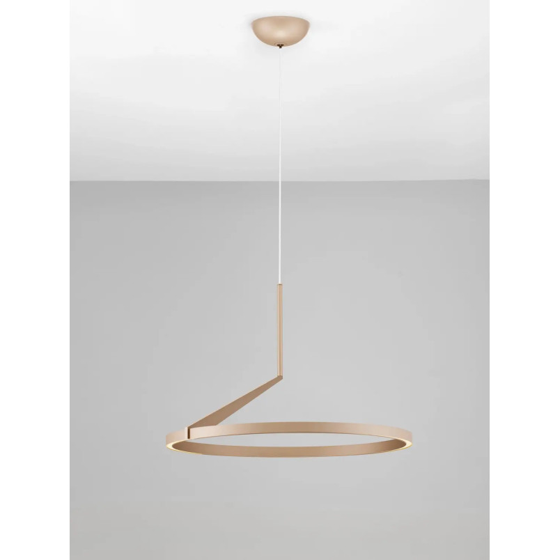 Lampa wisząca ring - ściemniana Razza 60cm LED 2700-3000-4000K beżowe złoto