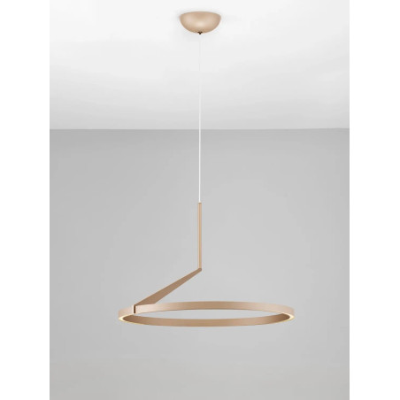 Lampa wisząca ring - ściemniana Razza 60cm LED 2700-3000-4000K beżowe złoto