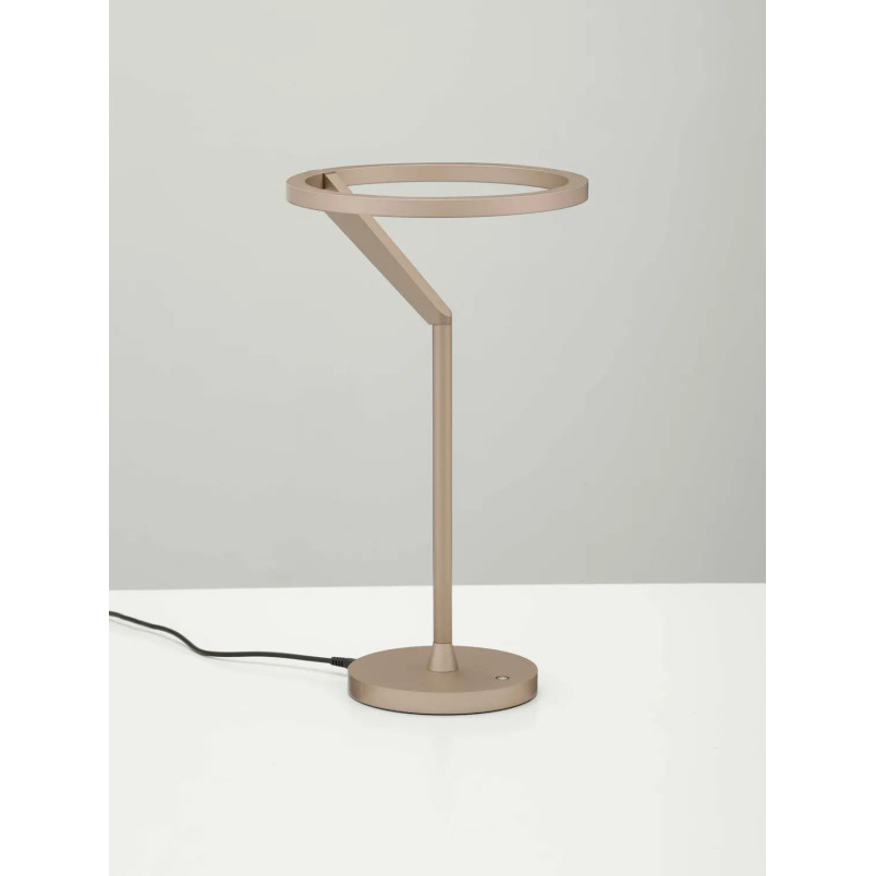 Lampa stołowa ring z dotykowym ściemniaczem Razza 22cm 3000K beżowe złoto