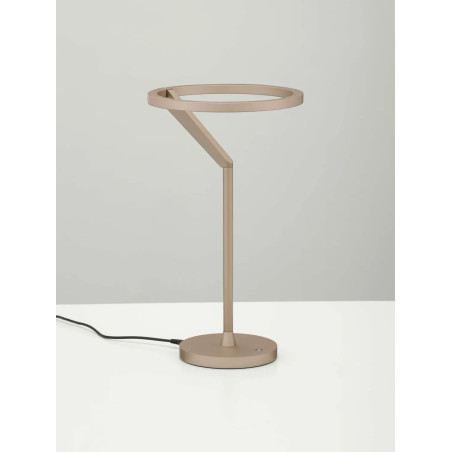 Lampa stołowa ring z dotykowym ściemniaczem Razza 22cm 3000K beżowe złoto