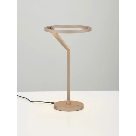 Lampa stołowa ring z dotykowym ściemniaczem Razza 22cm 3000K beżowe złoto